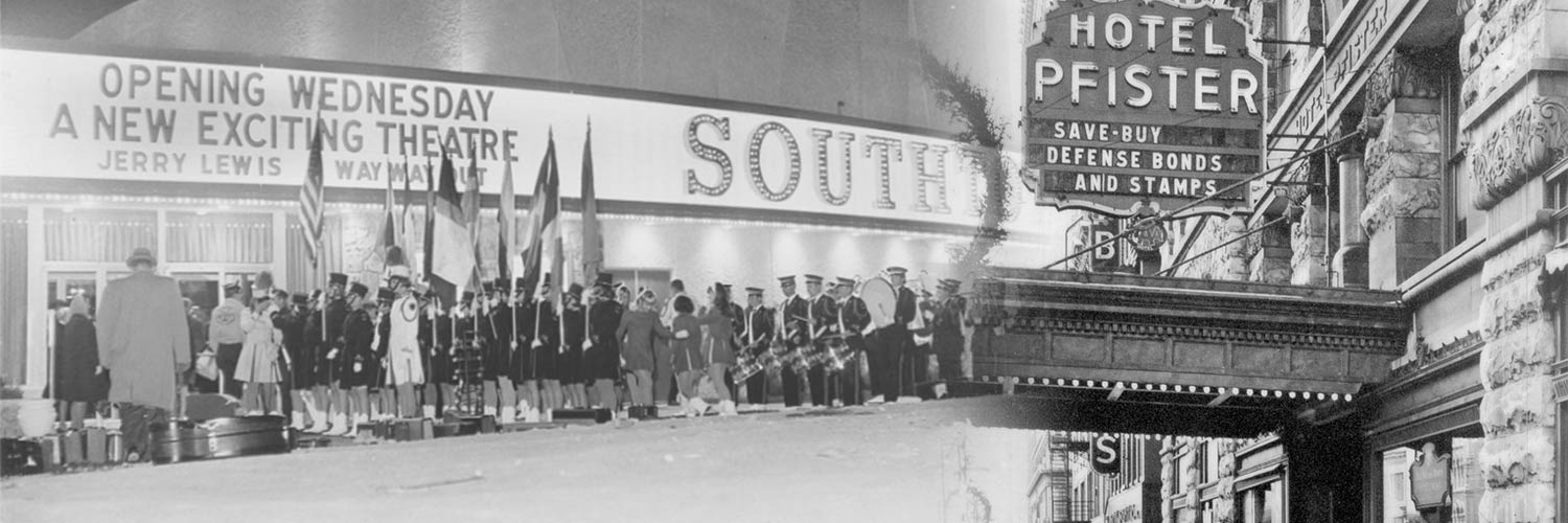 black and white movie theatre